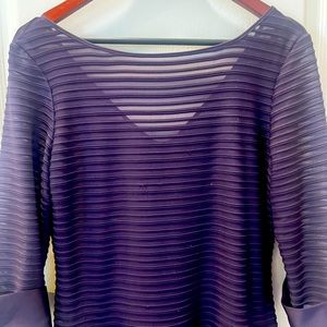 Size 14 purple evening gown, 3/4 sleeve, worn once.